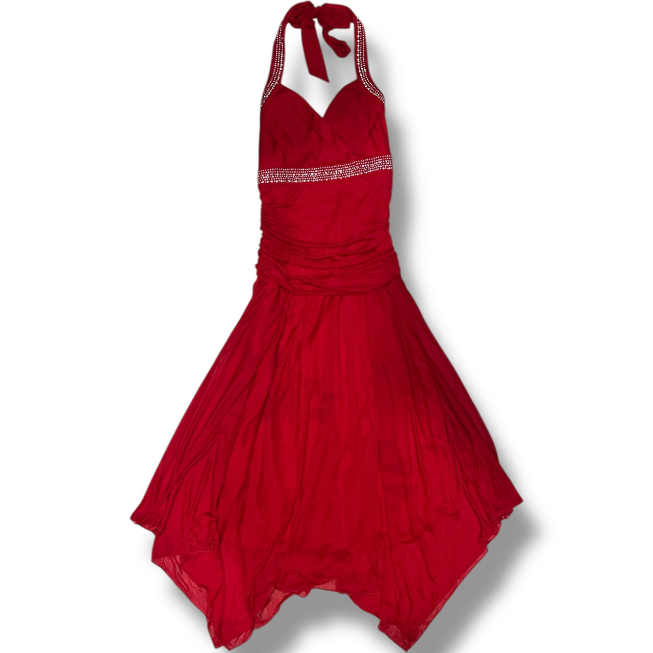 (M) Y2K Trixxy Halter Asymmetrical Trim Embellished Fairy Dress