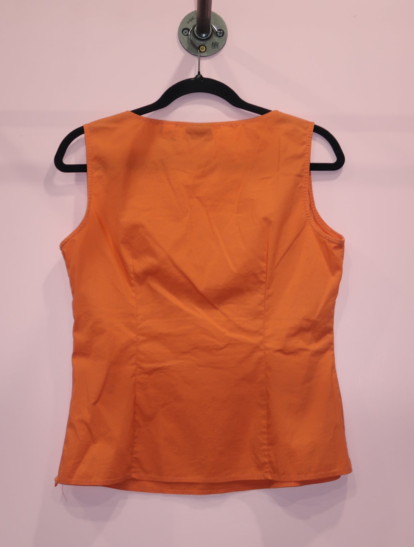 (L) Orange bohemian embroidered top