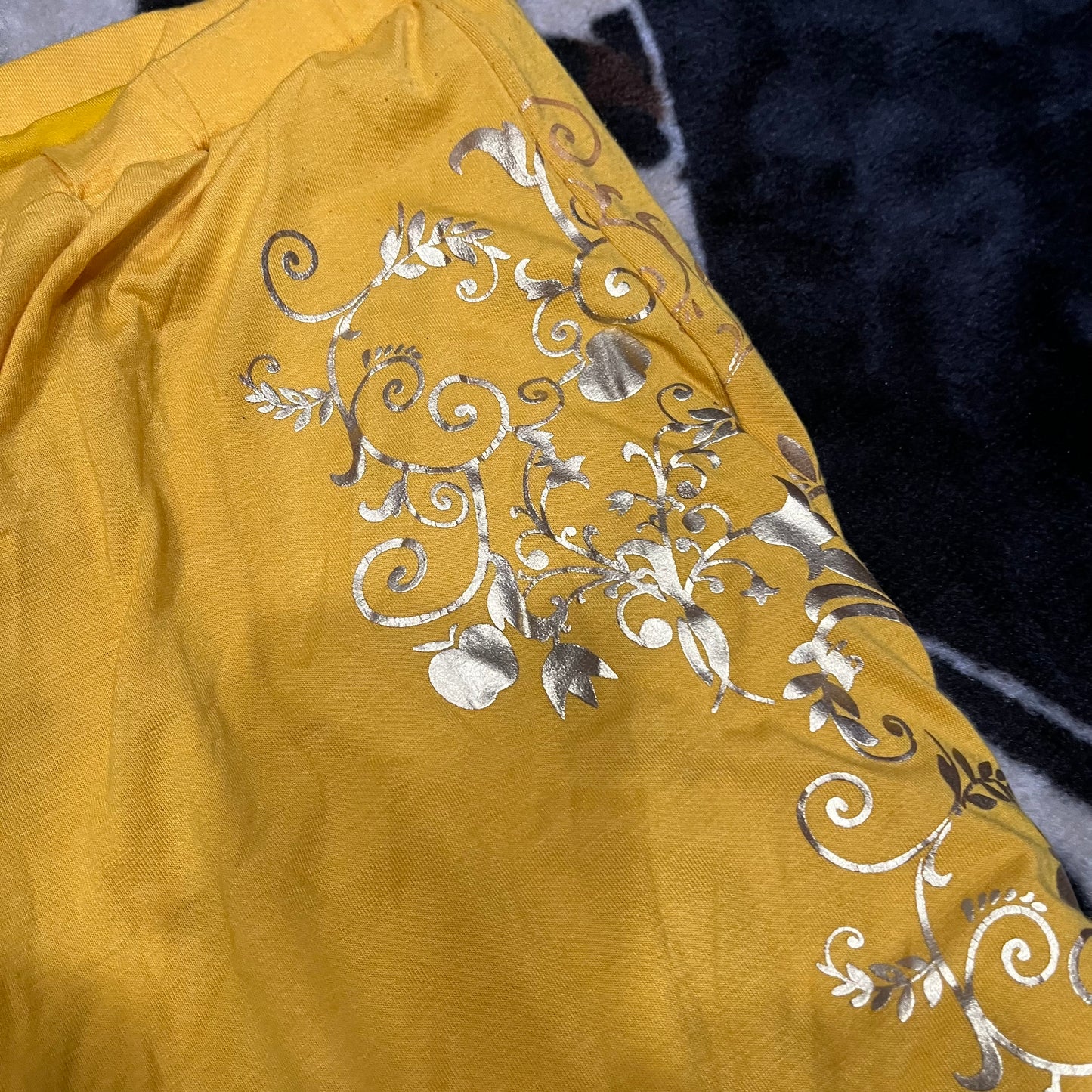 (L/XL) Y2K Apple Bottoms Rhinestoned Yellow Dress