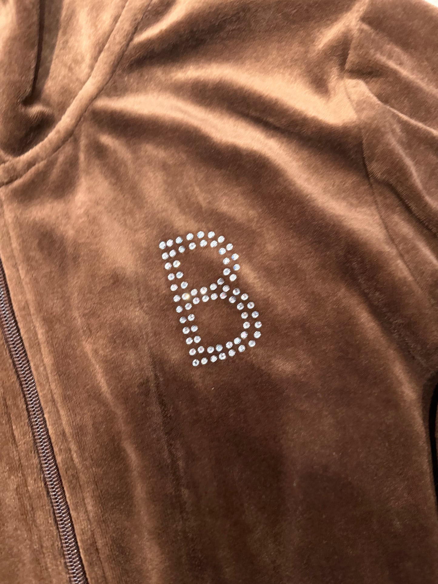 (L/XL) y2k bcbg velour brown zip up jacket