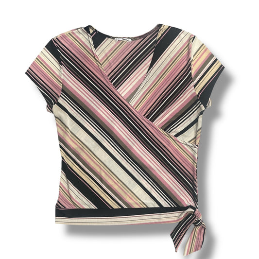 (L) 2000s Neapolitan Striped Tie Top