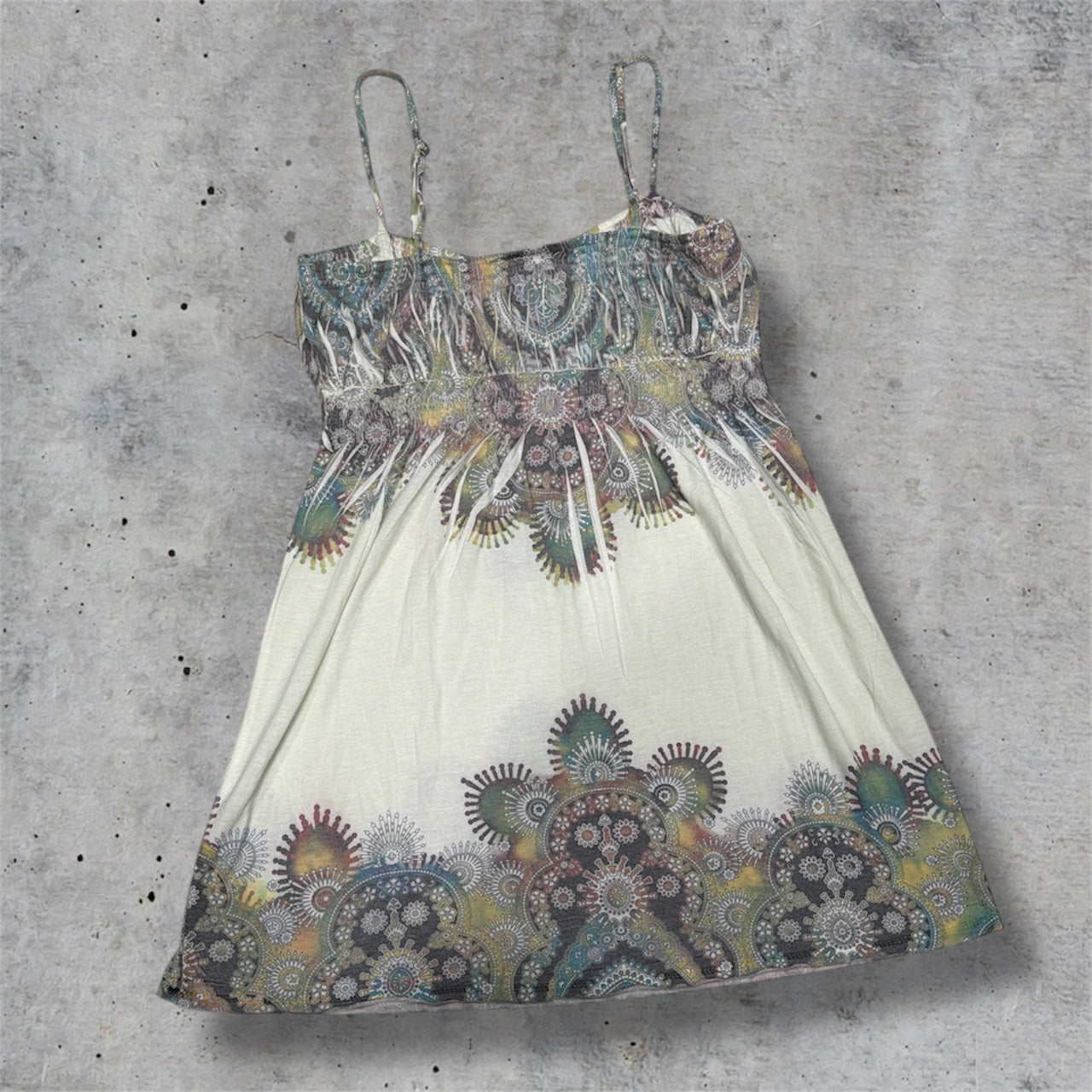 (M) Y2K Paisley Print Mini Dress/Top