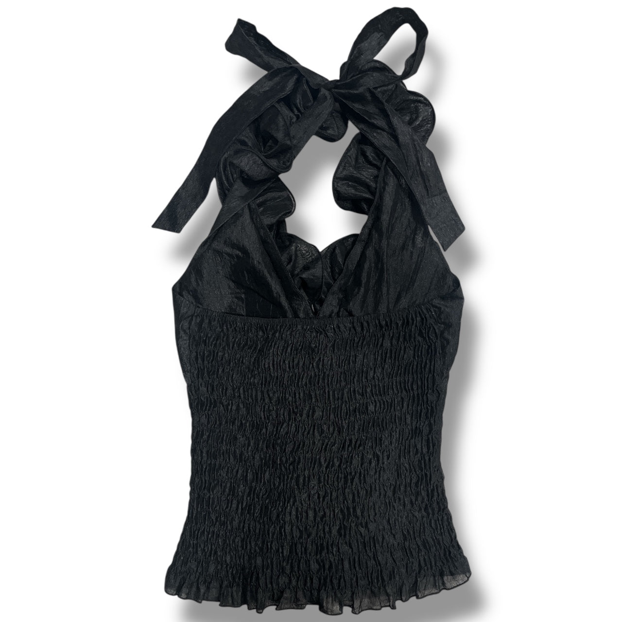 (S) Y2K Body Central Ruffled Halter Top