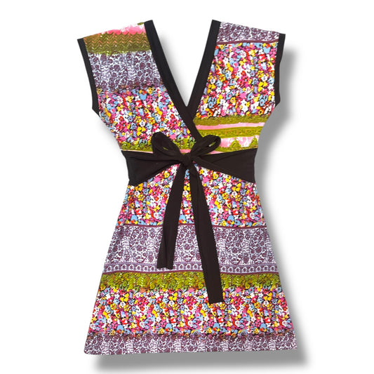 (XS/S) Y2K Tie Up Floral Mini Dress