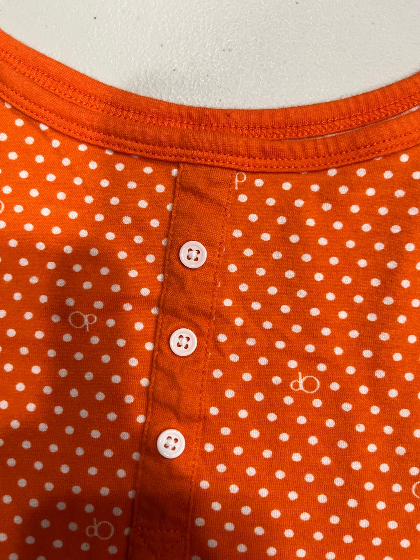 (M/L) Y2K Orange Polka Dot Lettuce Trim Tank
