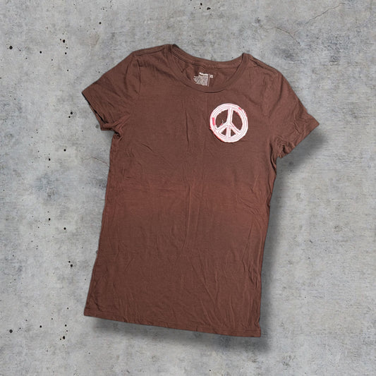 (XS/S/M) y2k peace brown baby tee