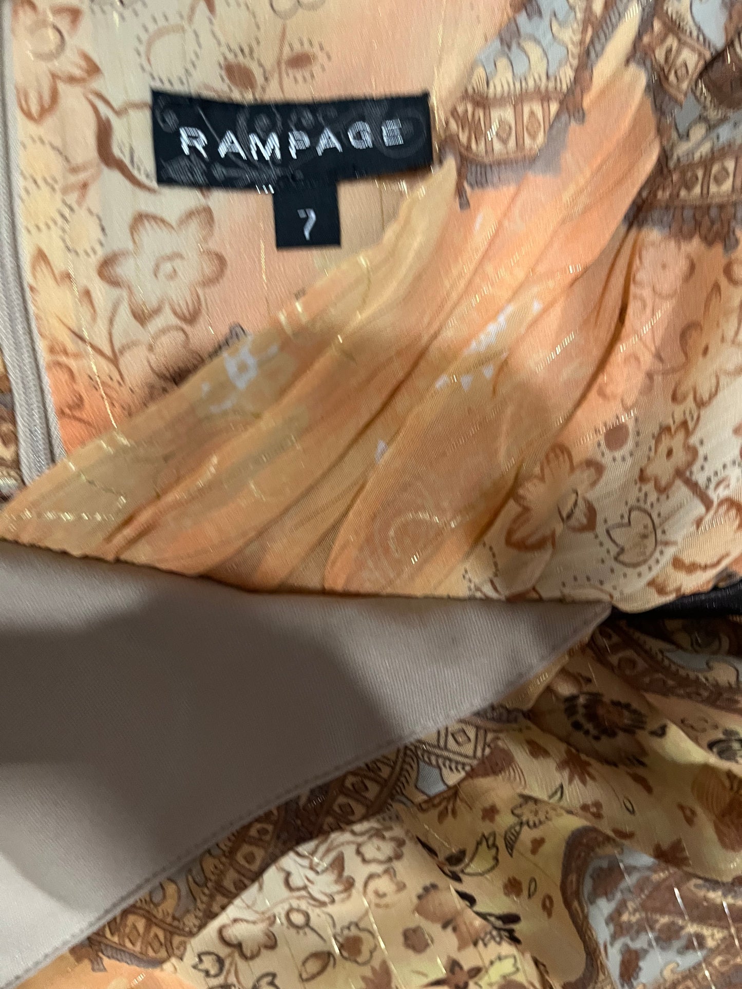 (M/L) Rampage Paisley Print Babydoll Silk Bow Tie Mini Dress/Top