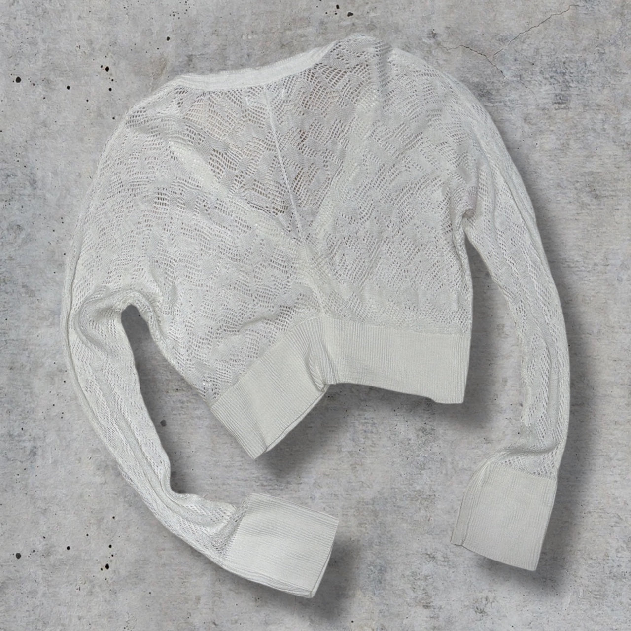 (L) 2000s aeropostale white buttoned cardigan