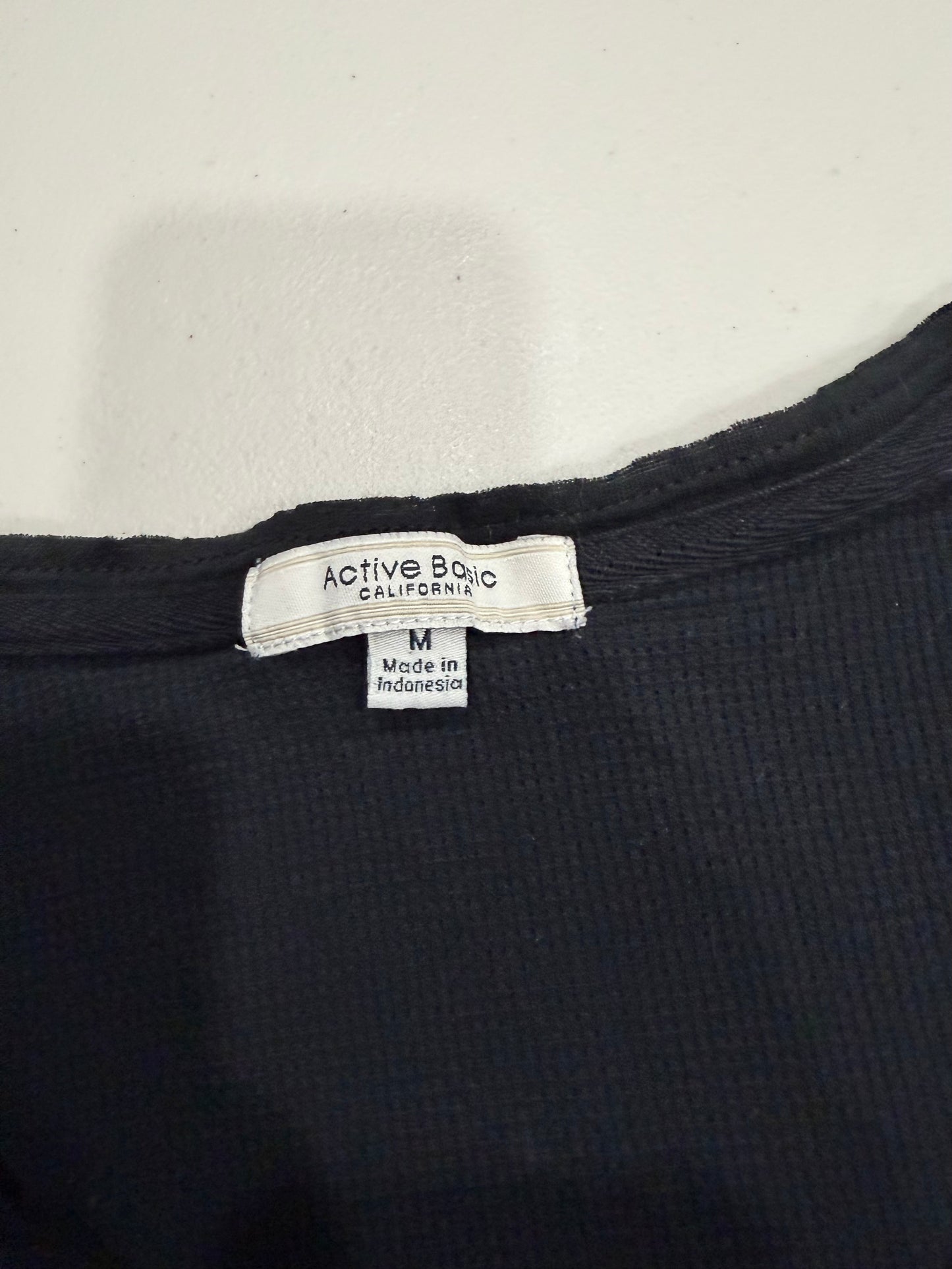 (M) 2000s tattoo embellished long sleeve top