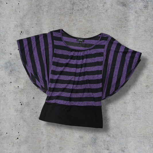 (M) Y2K Striped Purple Top