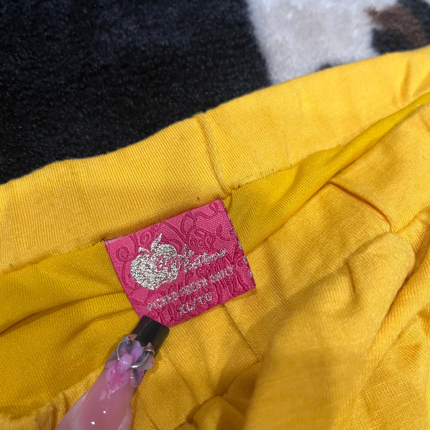 (L/XL) Y2K Apple Bottoms Rhinestoned Yellow Dress