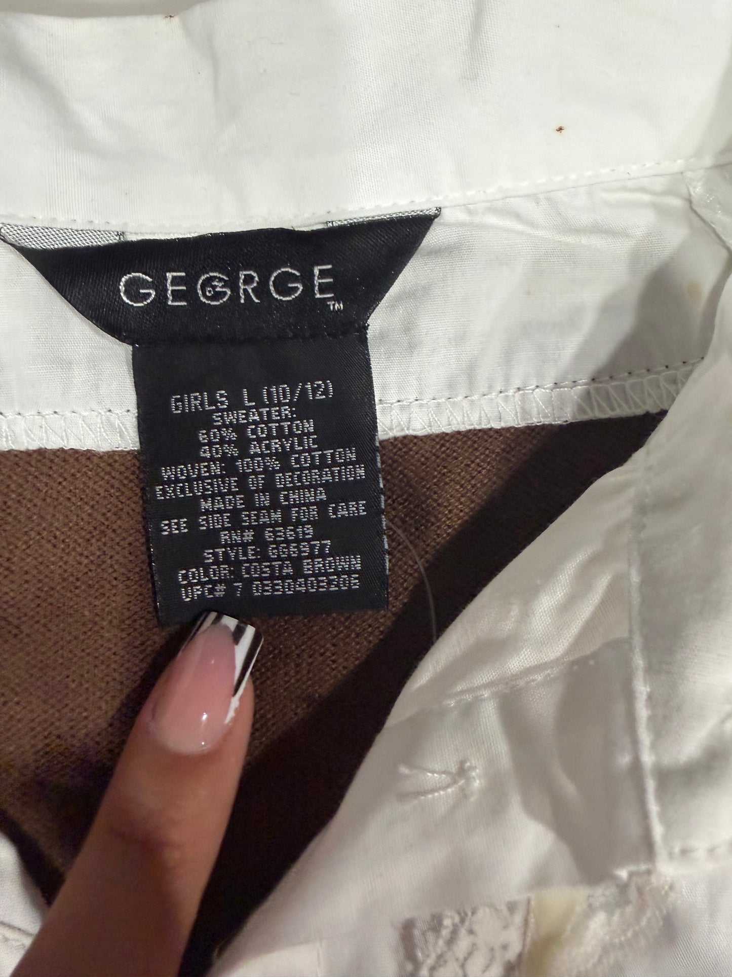 (XS/S) Y2K/ Vintage nwt brown double layered long sleeve