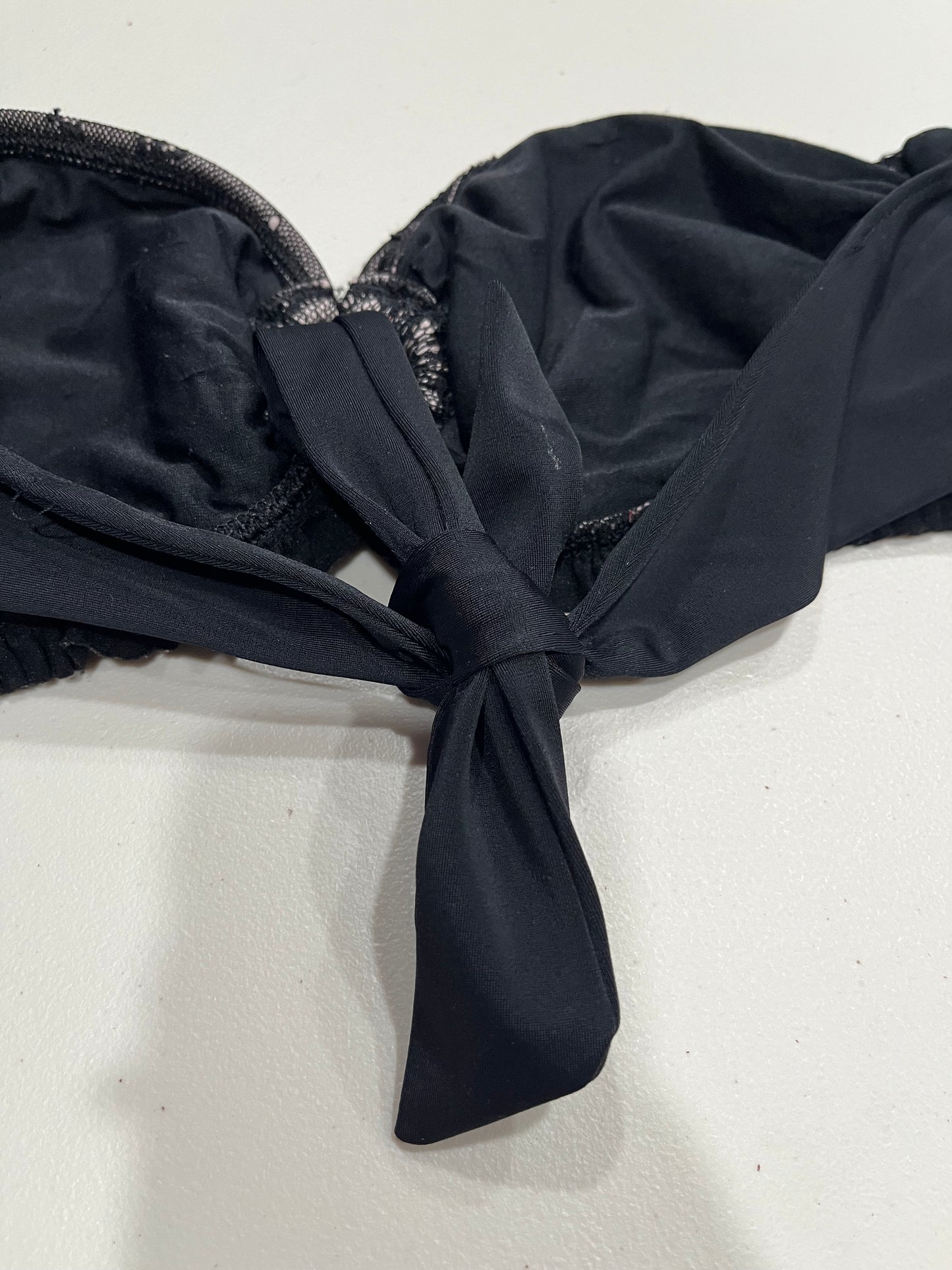 (L) Grunge Purple & Black Lace Strapless Bikini Top