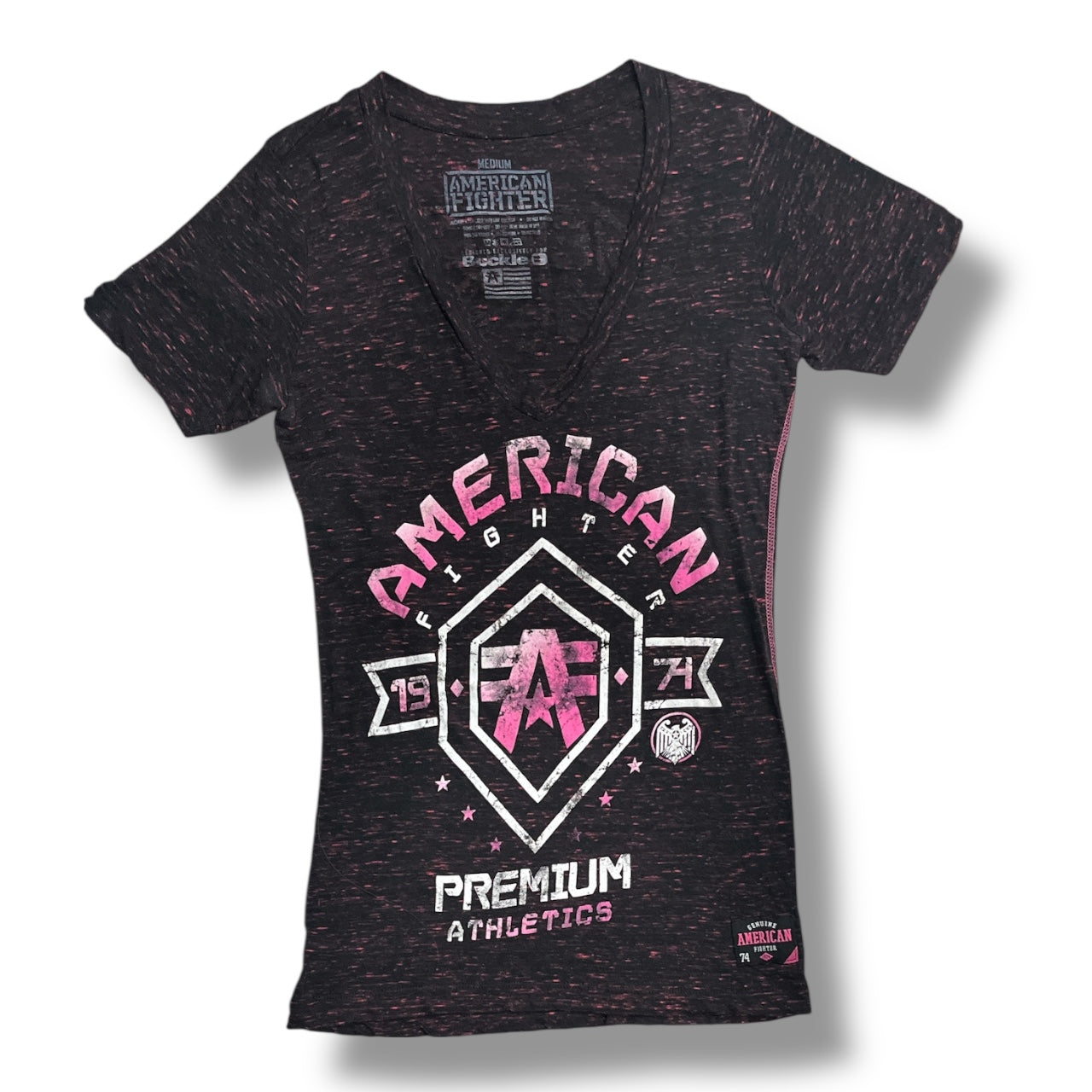 (M/L) American Fighter Pink & Black Mesh Top