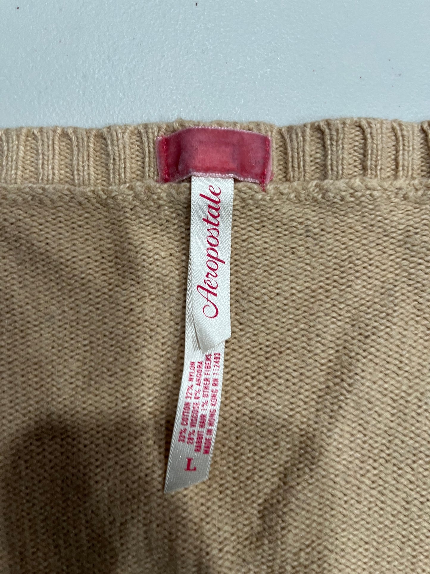 (L) Aeropostale Pink Argyle Sweater