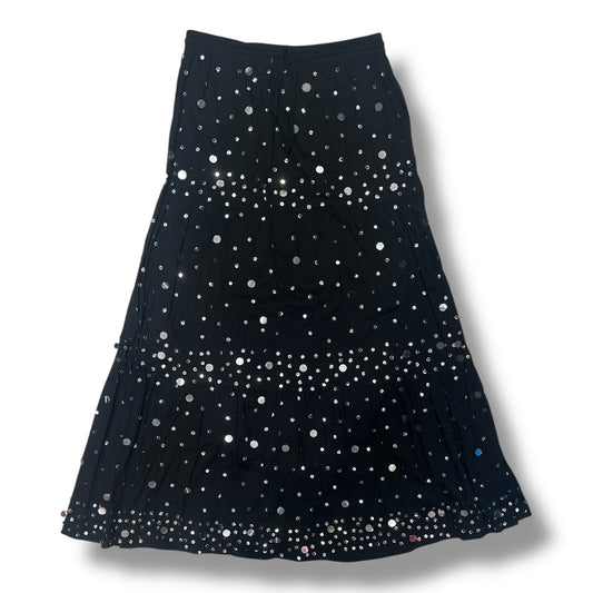 (XS/S/M) Y2K Black Sequin Maxi Skirt