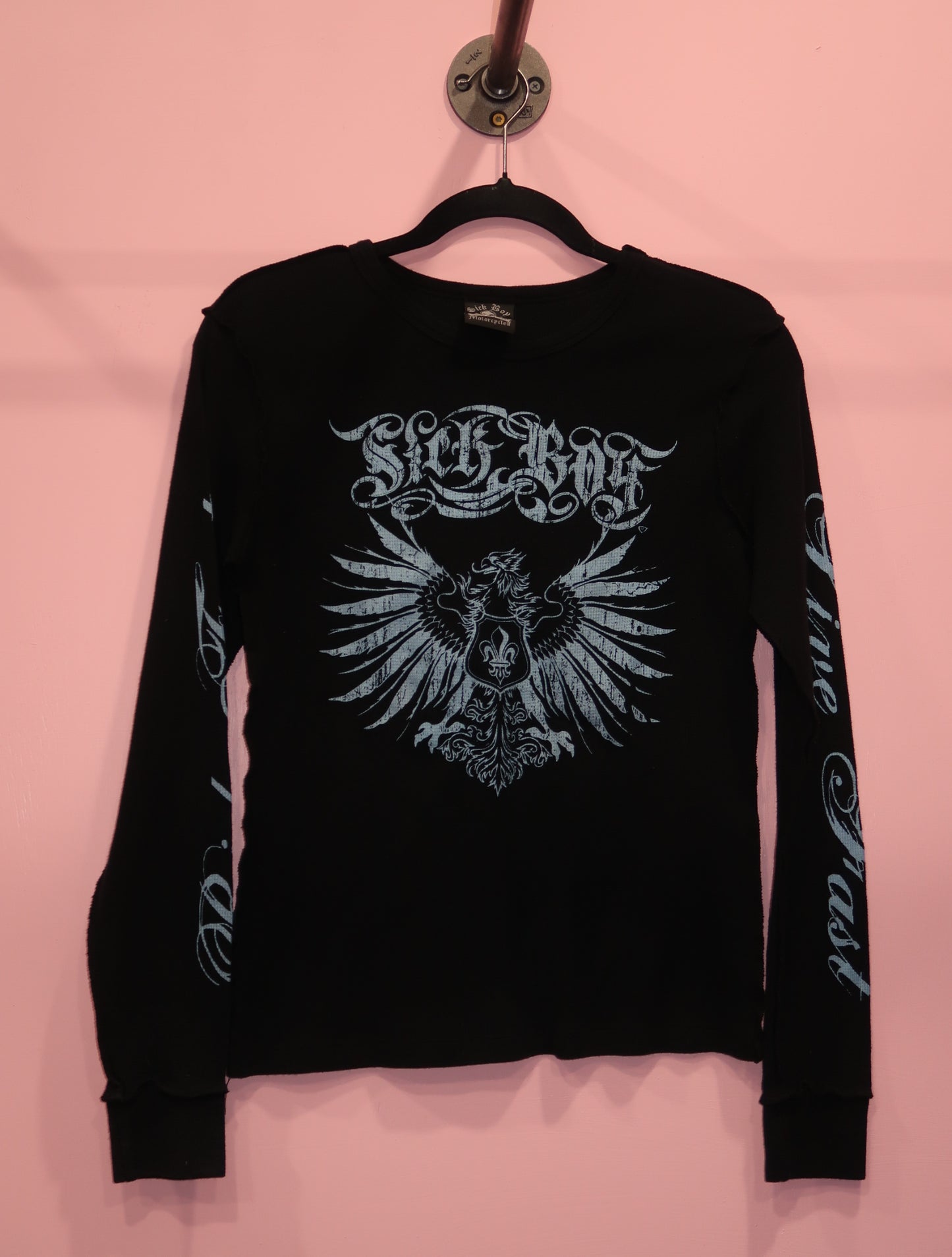 (S/M) sick boy “live fast, ride fast” graphic thermal top