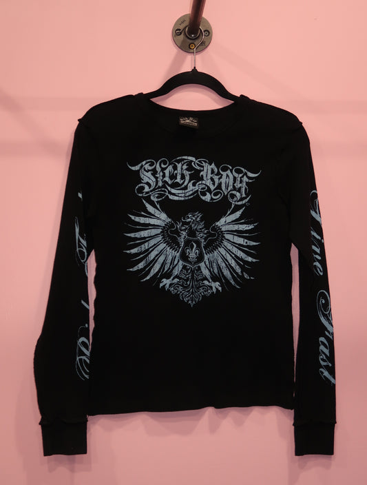 (S/M) sick boy “live fast, ride fast” graphic thermal top