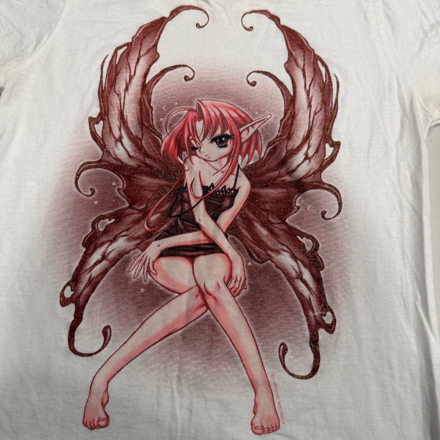 (M) glittery graphic fairy baby tee