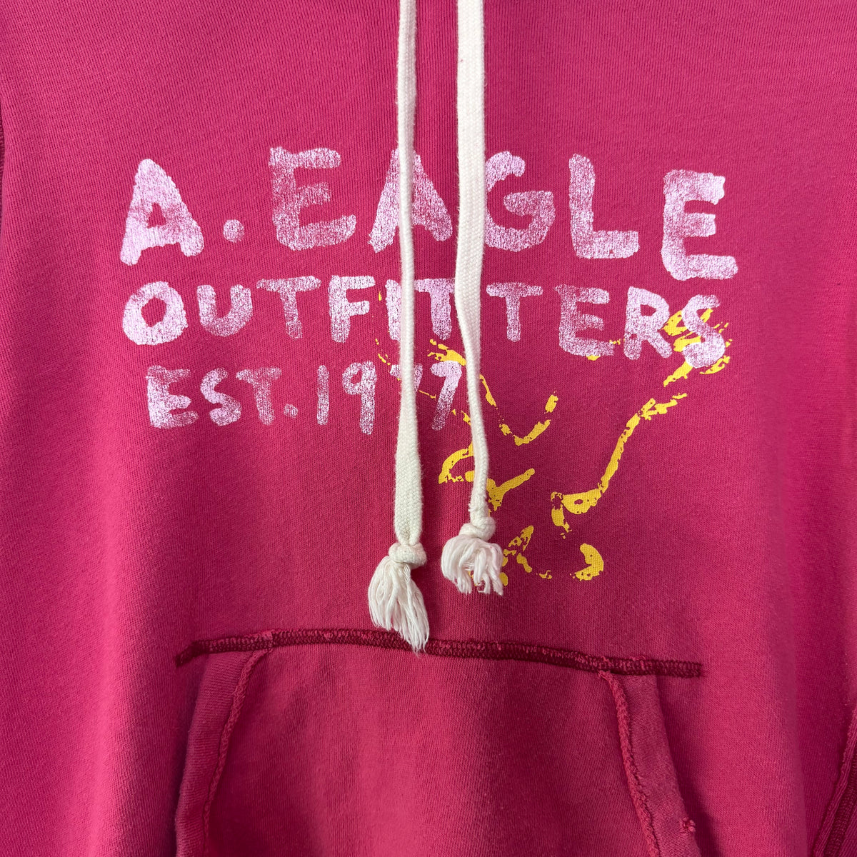 (M) 2000s pink American Eagle graphic hoodie