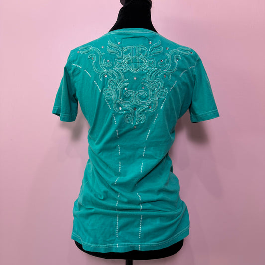 (M/L) 2000s Roar embellished double r top