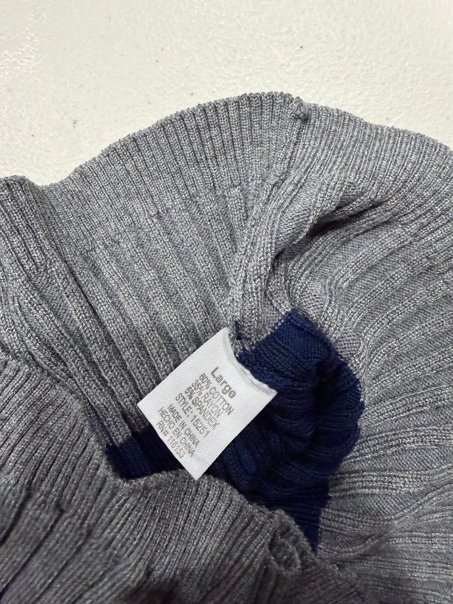 (M/L) 2000s striped fitted knit long sleeve top