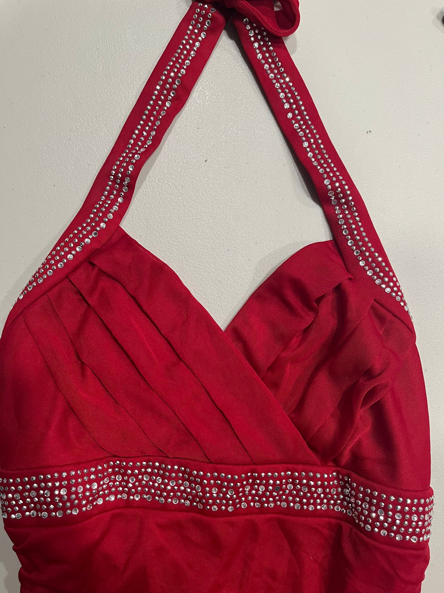 (M) Y2K Trixxy Halter Asymmetrical Trim Embellished Fairy Dress