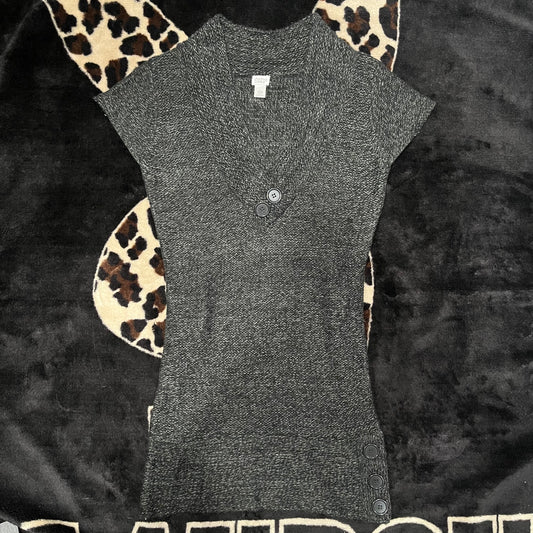 (L) 2000s Knit Sweater Button Dress