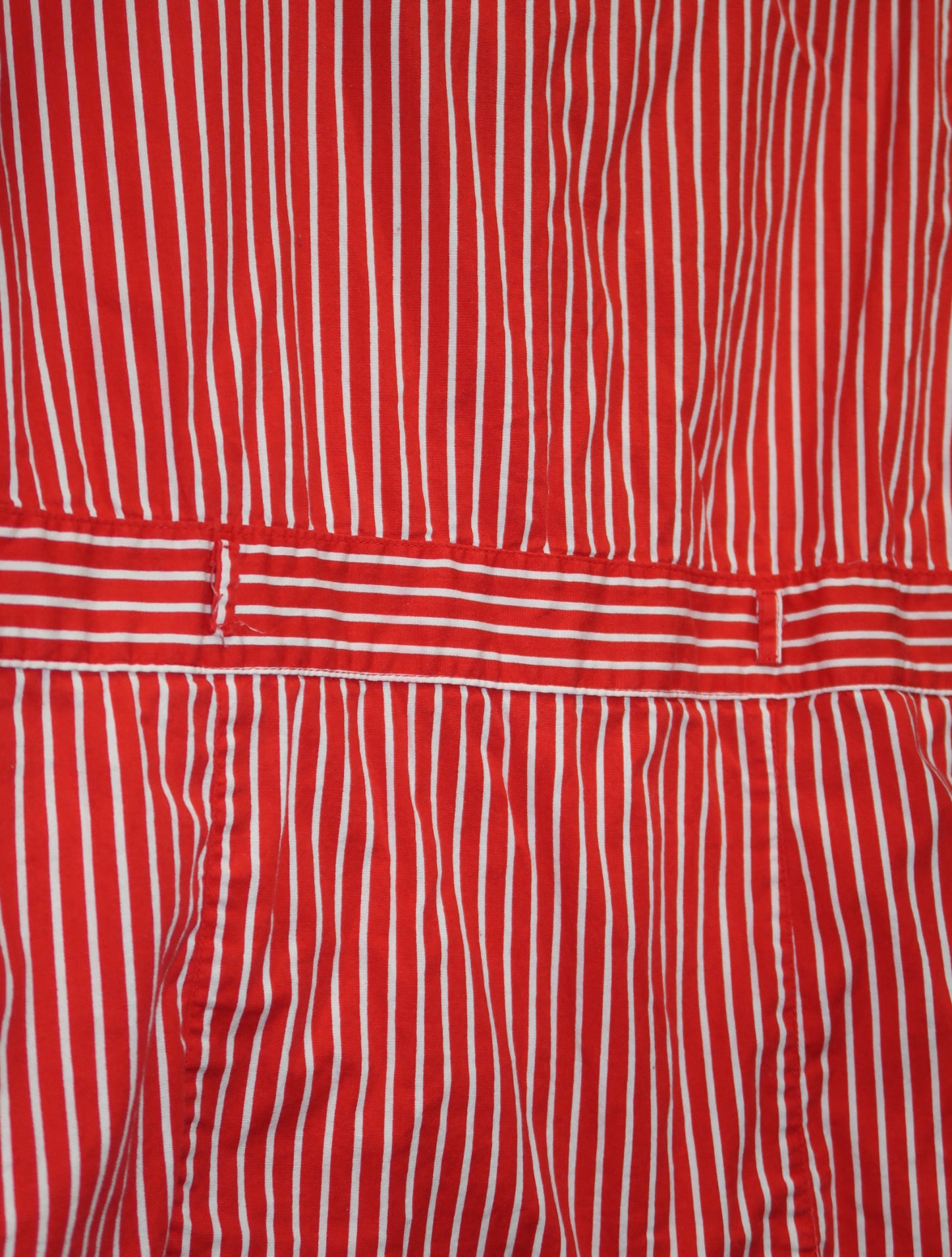 (L) vintage ruffled trim pin striped button up top