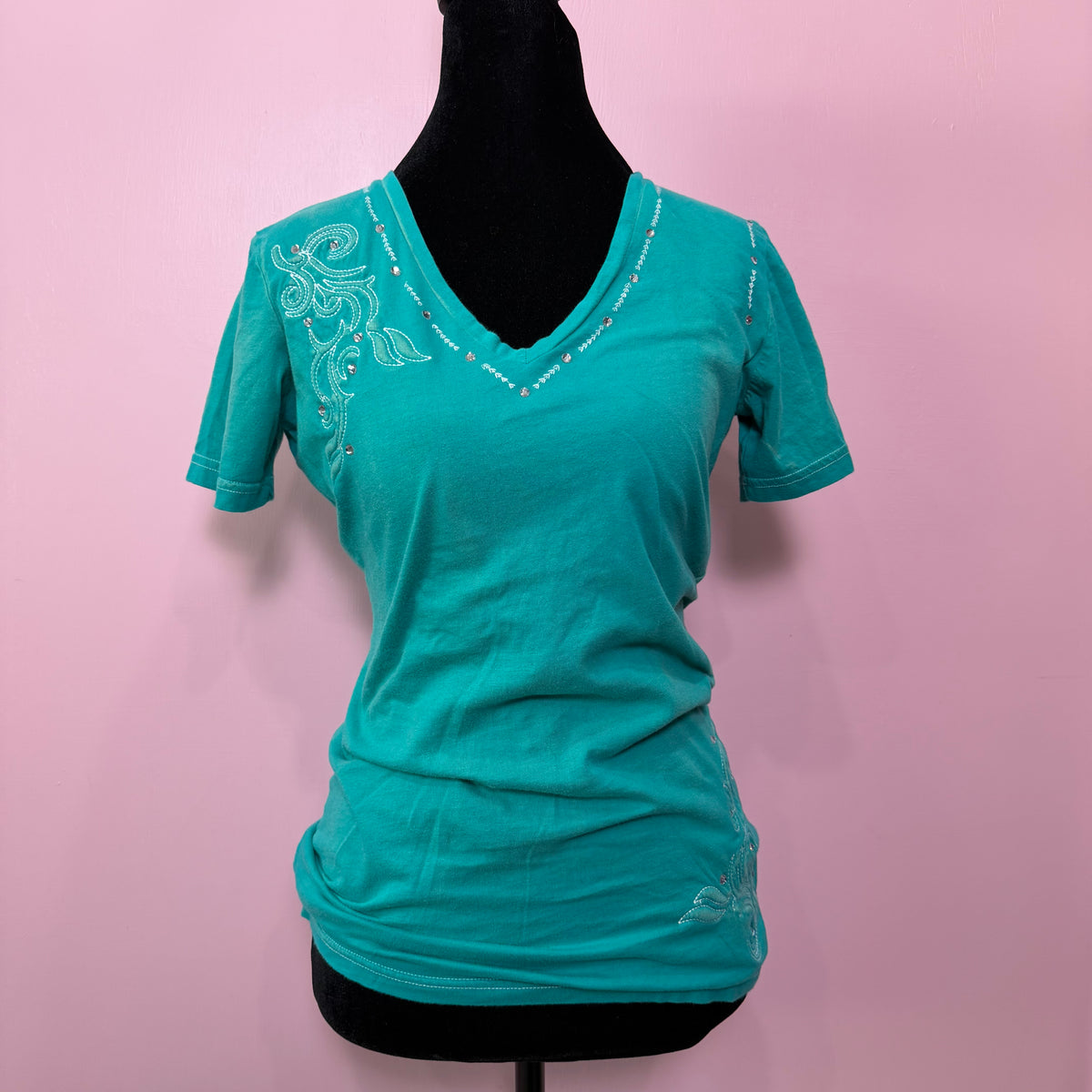 (M/L) 2000s Roar embellished double r top