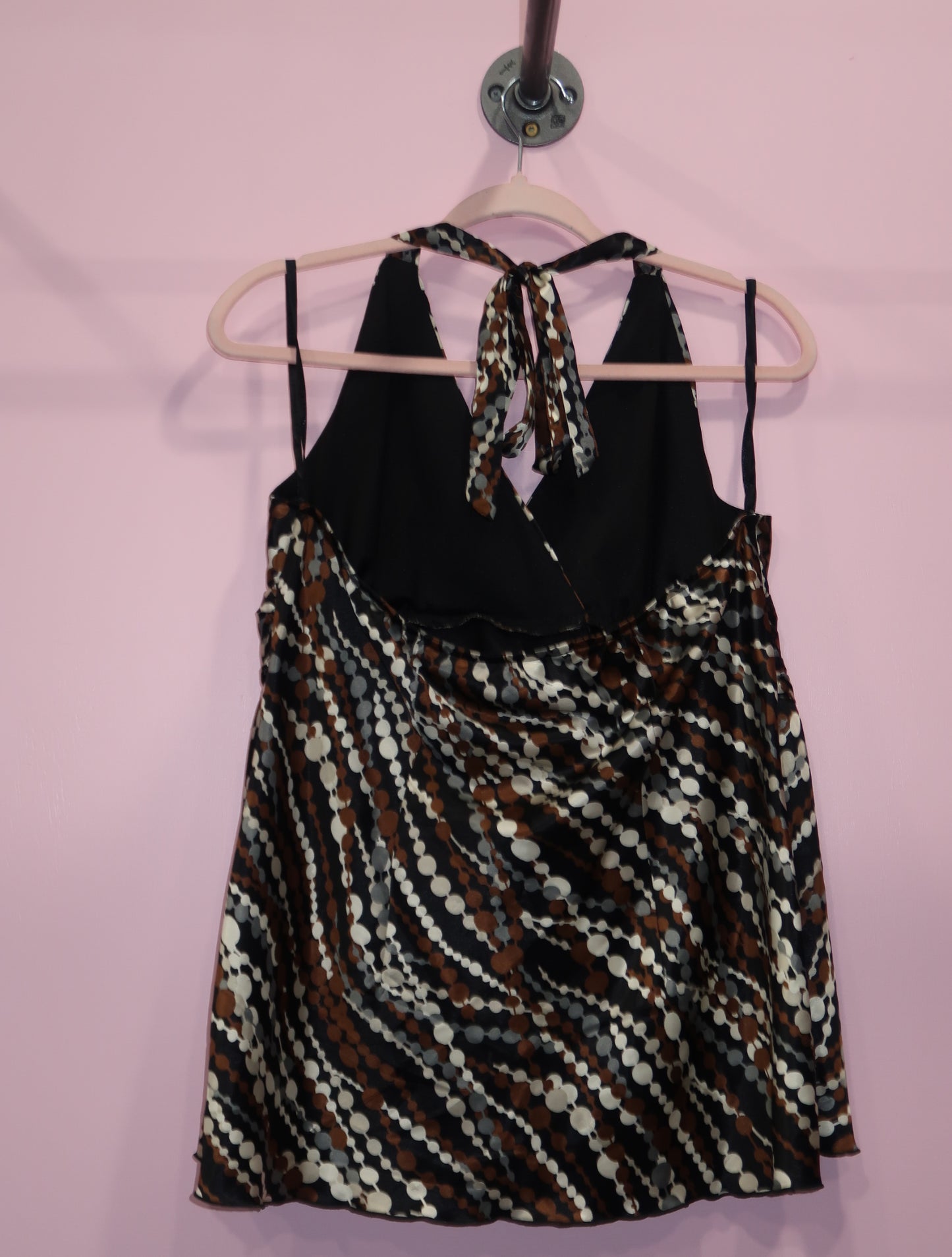 (XL) Vintage silk AB Studio multicoloured halter top