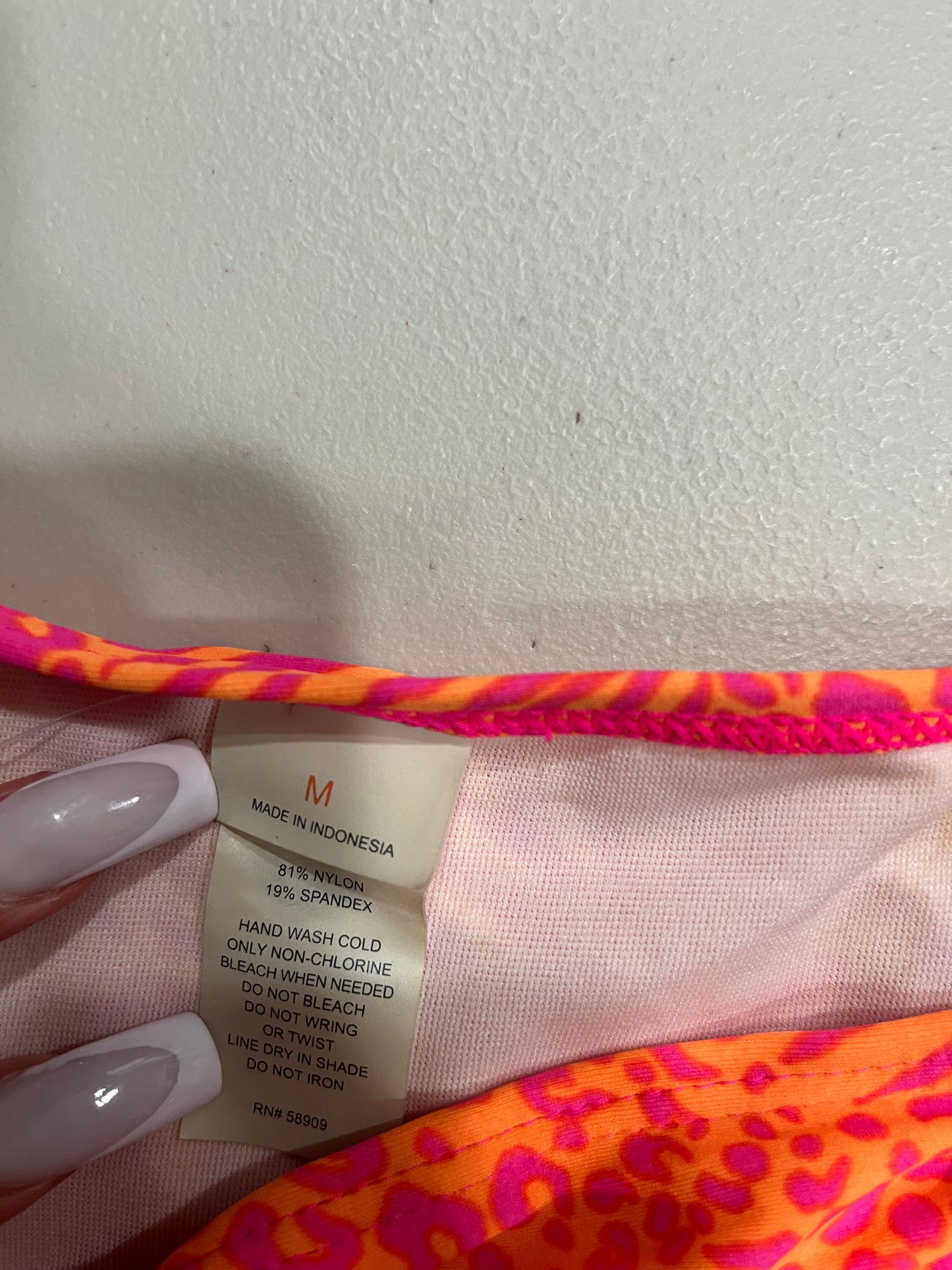 (M) Y2K Leopard Print Pink & Orange Bikini Set