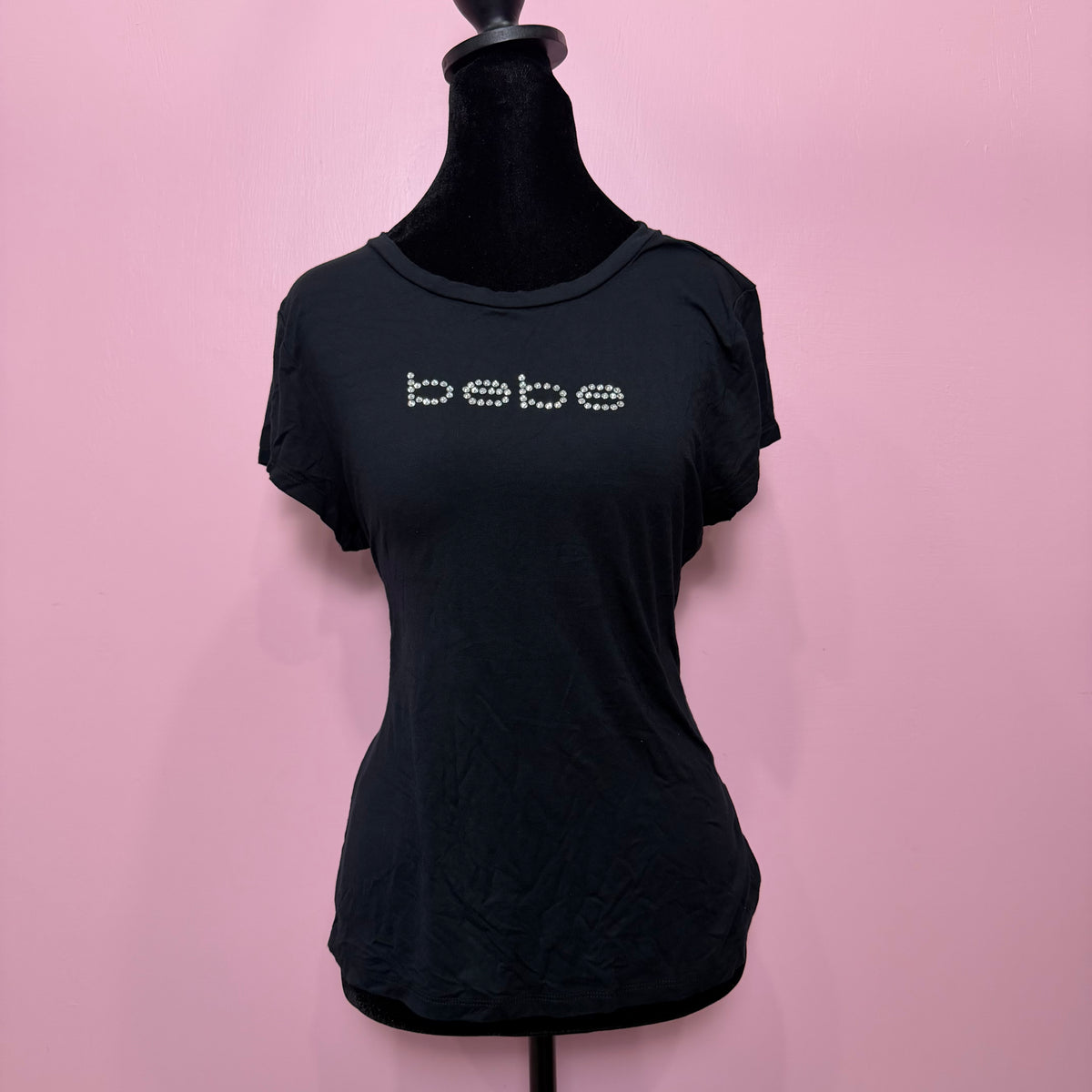 (L) Y2K bebe rhinestoned top