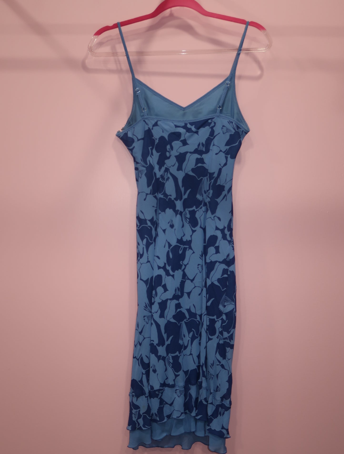 (M) early 2000s American Eagle blue floral maxi dress