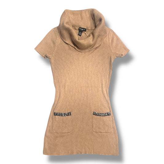 (M) 2000s Studed Pocket Cowl Neck Sweater Dress