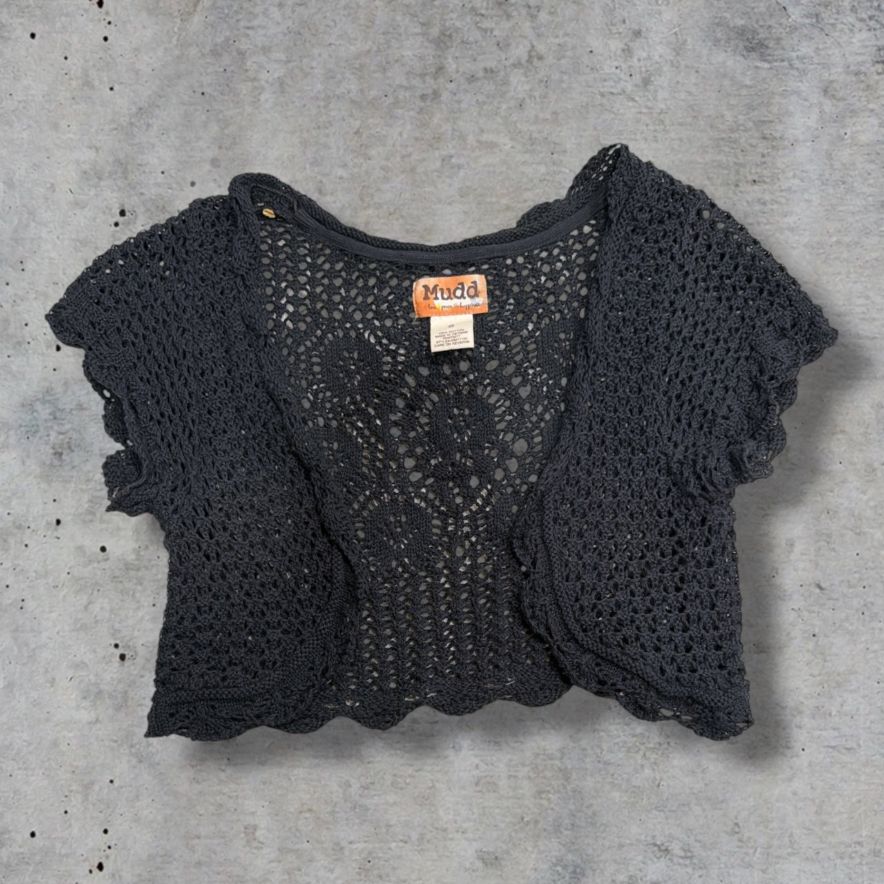 (S) Y2K Mudd Crochet Bolero Cardigan