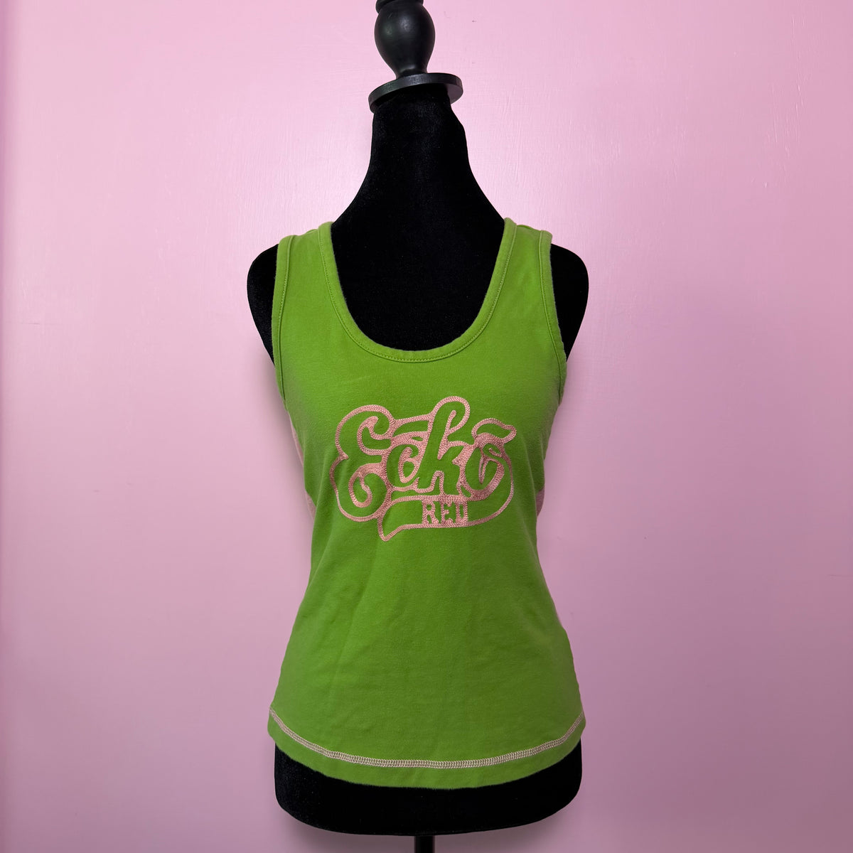 (L) Ecko green & pink vintage tank top