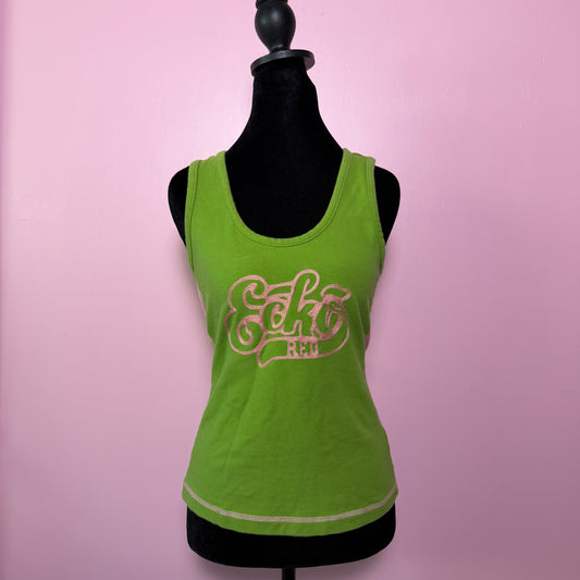 (L) Ecko green & pink vintage tank top