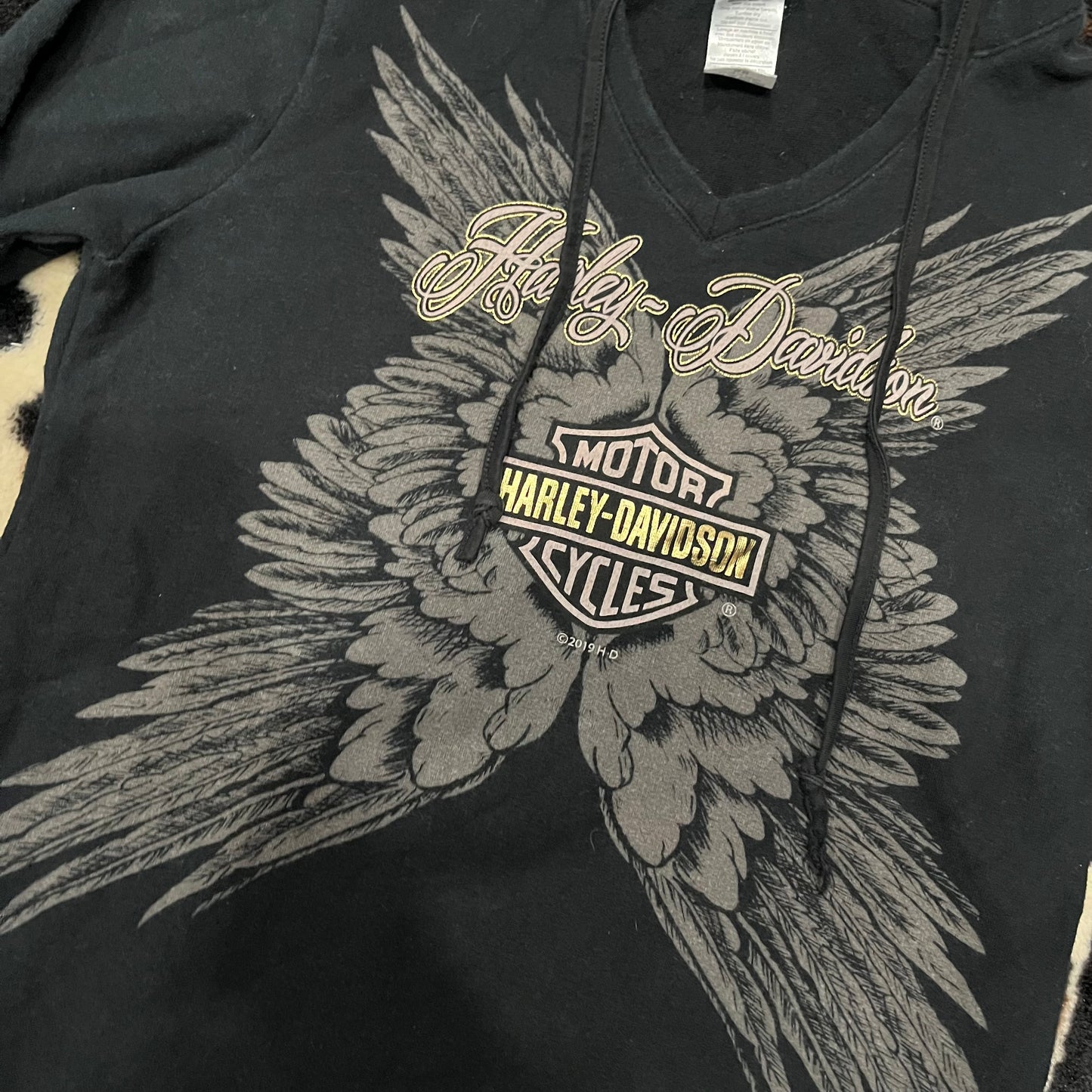 (XS/S) Y2K Harley Davidson Wing Hoodie