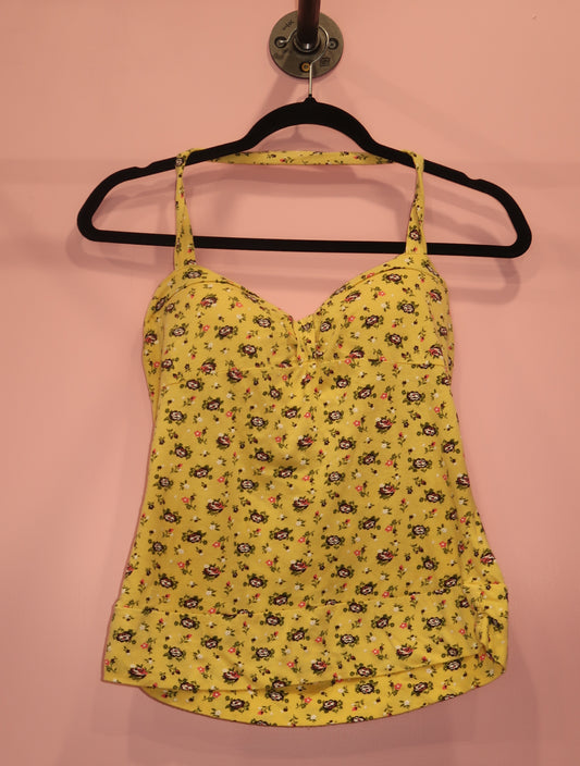 (M/L) 2000s lei floral print halter top
