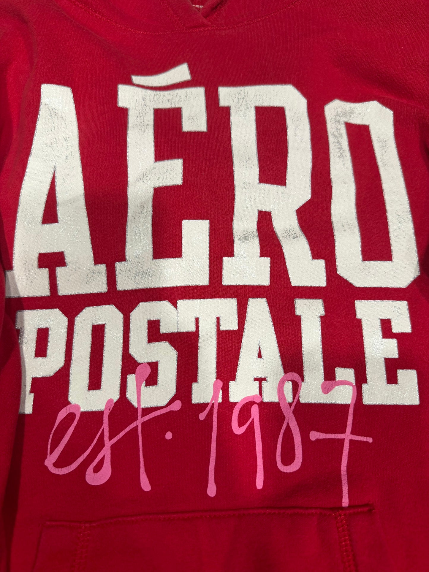 (S) 2000s aeropostale red hoodie