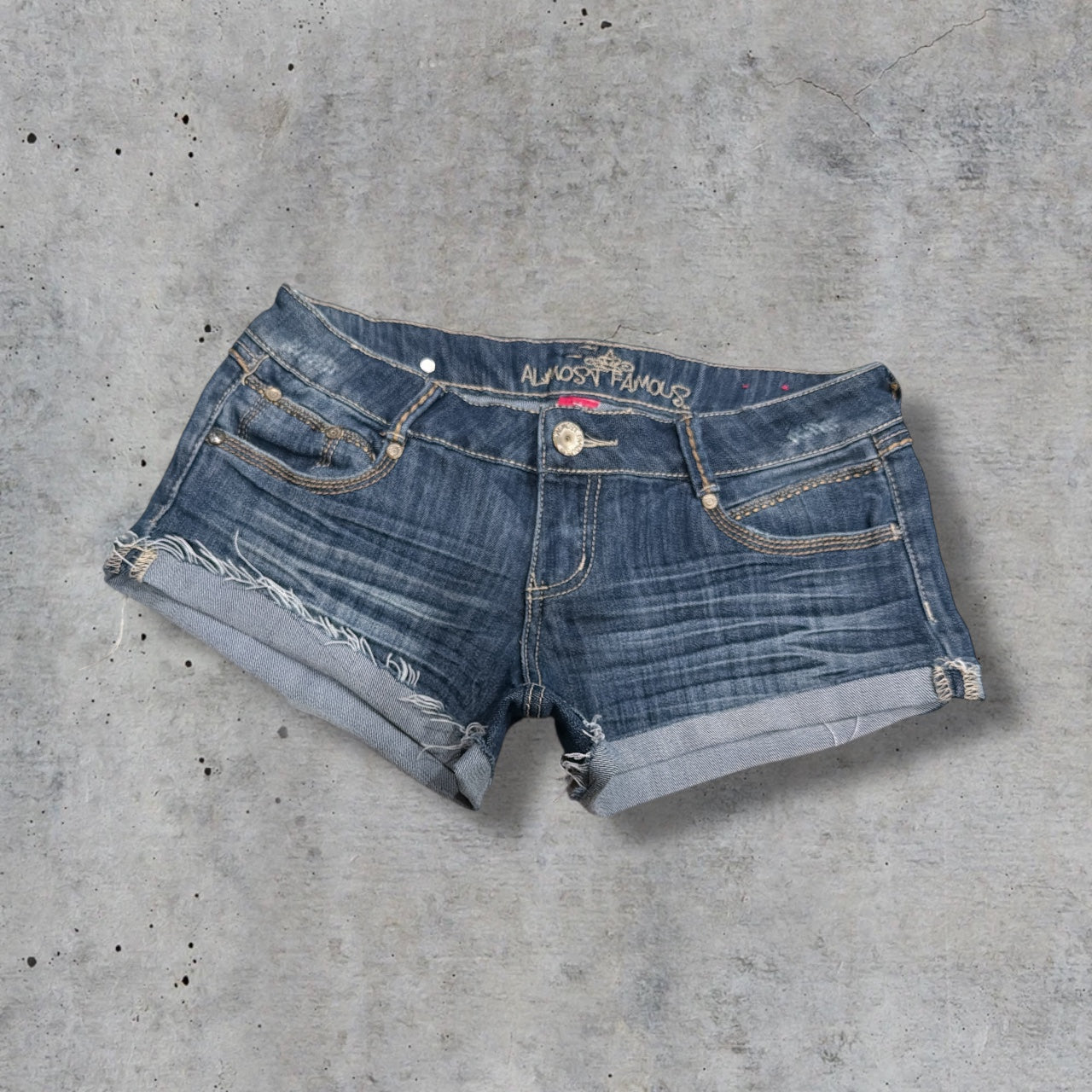 (30”) y2k almost famous denim embellished shorts