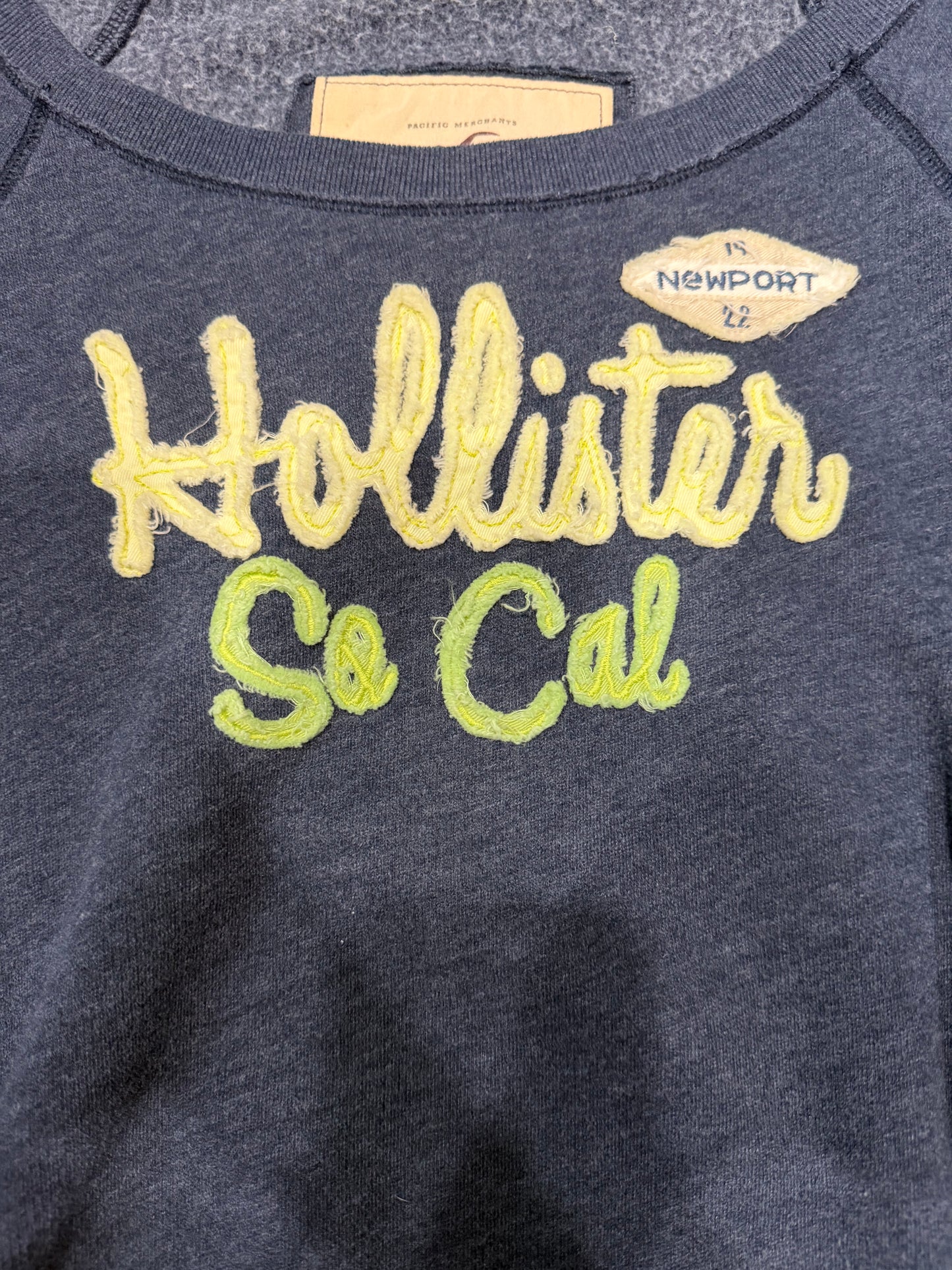 (S/M) early 2000s hollister off the shoulder blue long sleeve