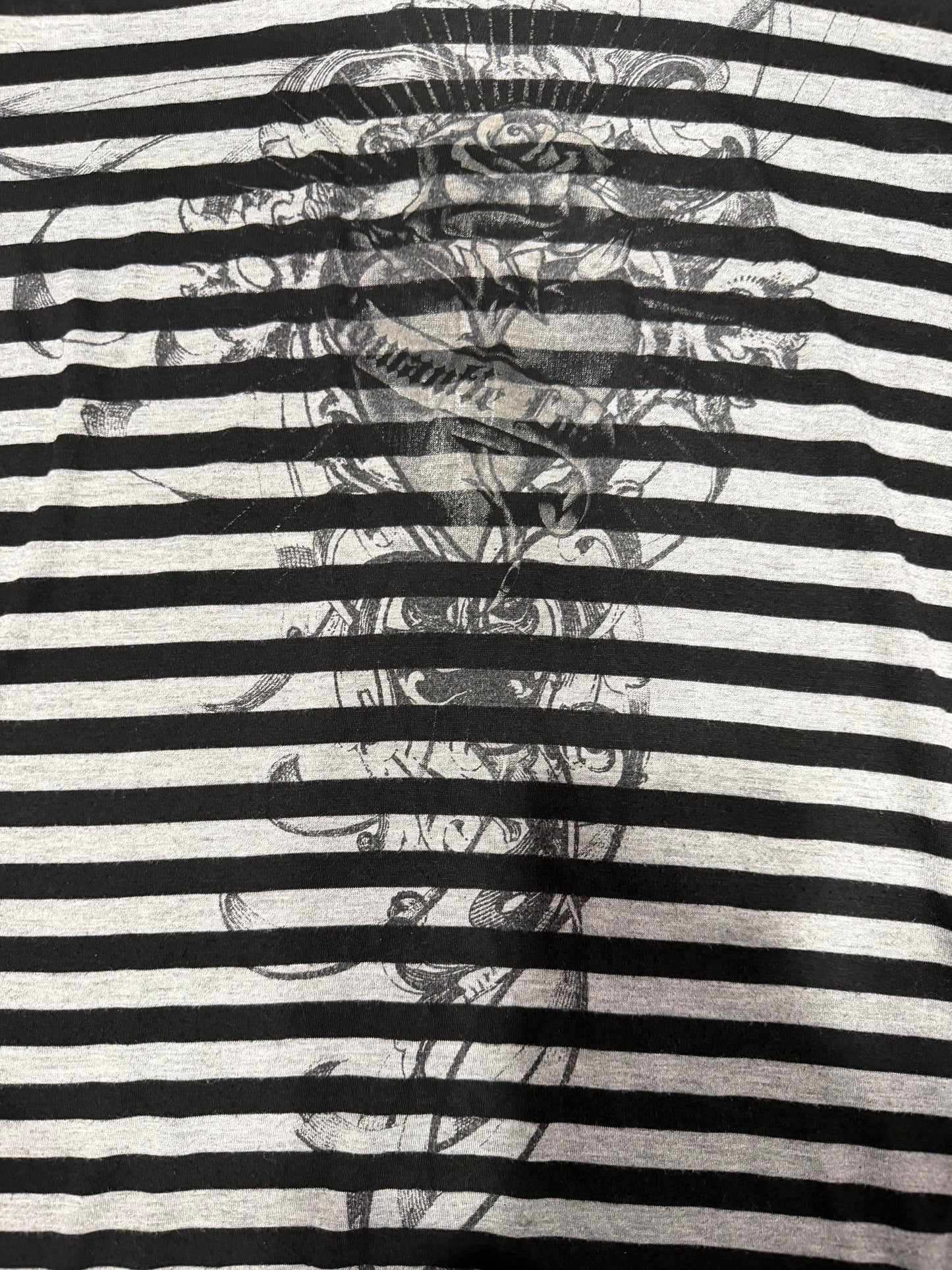 (L) grunge striped graphic mini dress