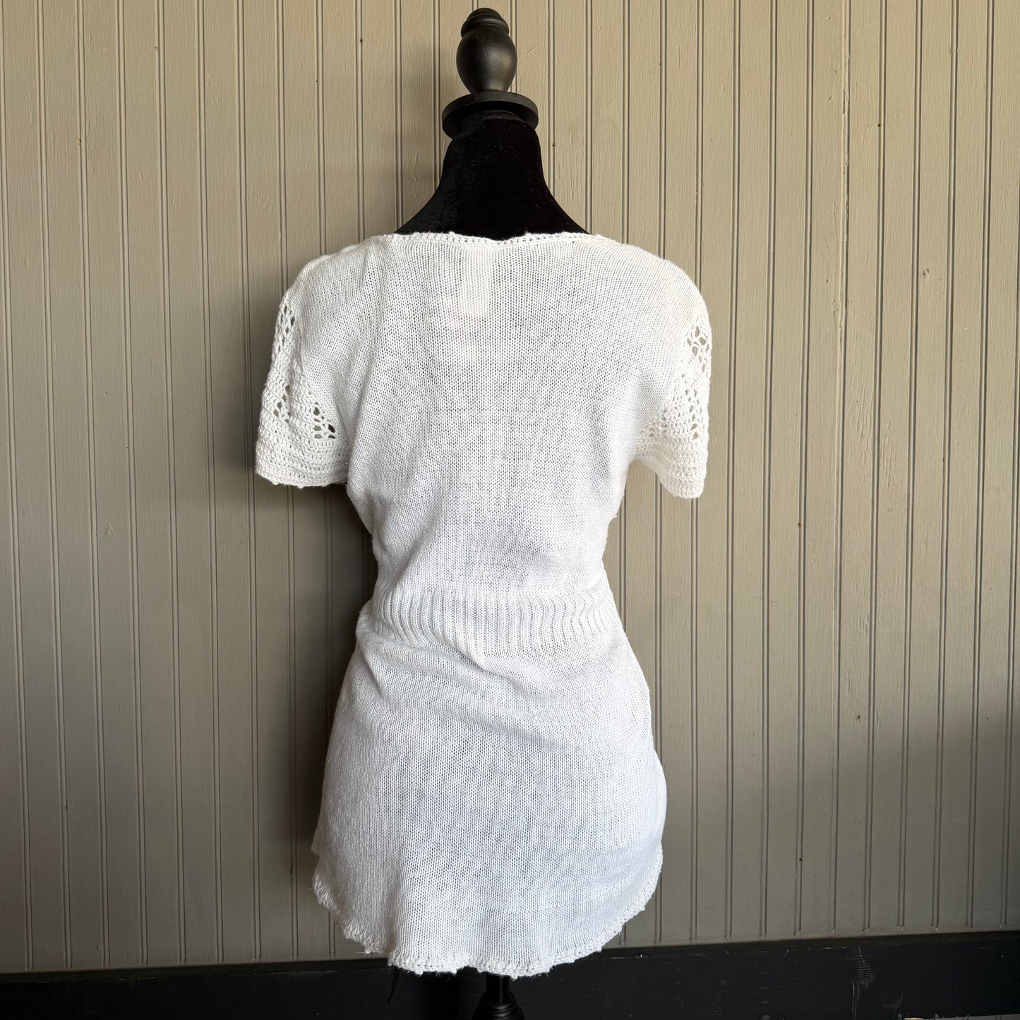 (M) vintage White crochet top