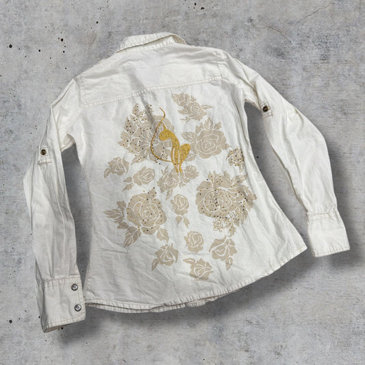 (XS/S) Y2K Baby Phat Embellished Button Up Embroidered Long Sleeve
