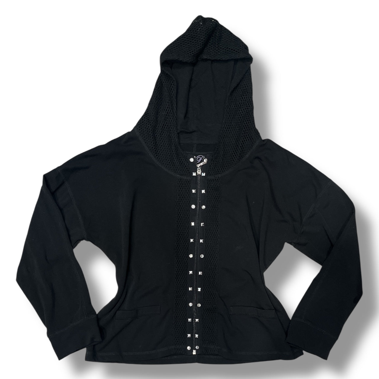 (XL/XXL) Grunge Stud Rhinestone Fishnet Jacket