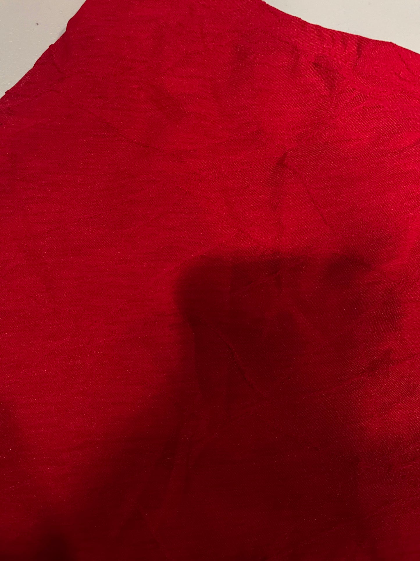 (XS/S) red vintage ruffle trim midi skirt