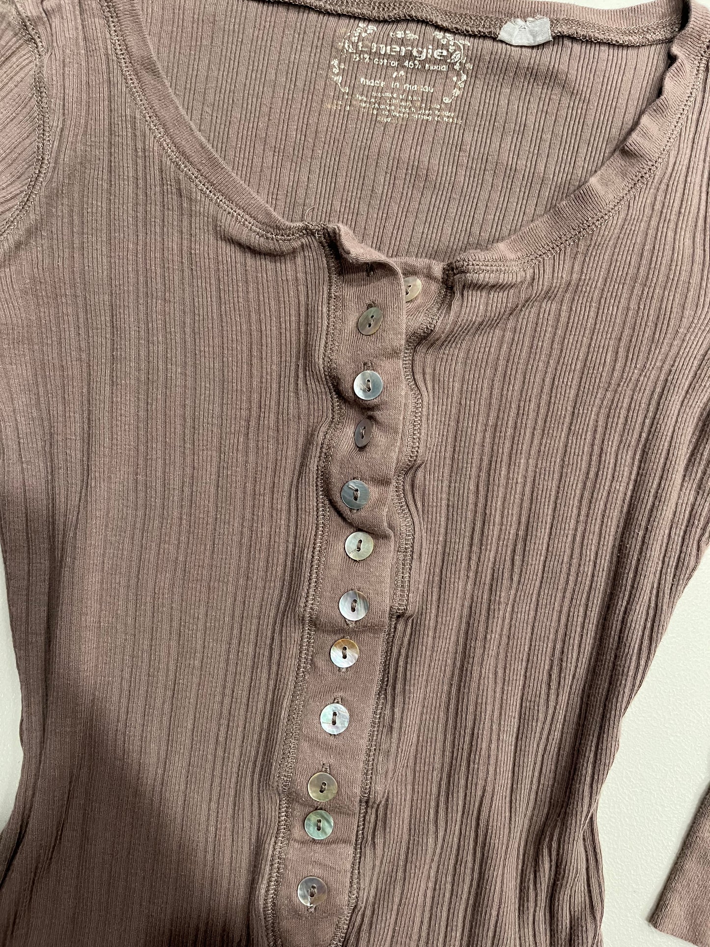 (S/M) 2000s energie button up brown top