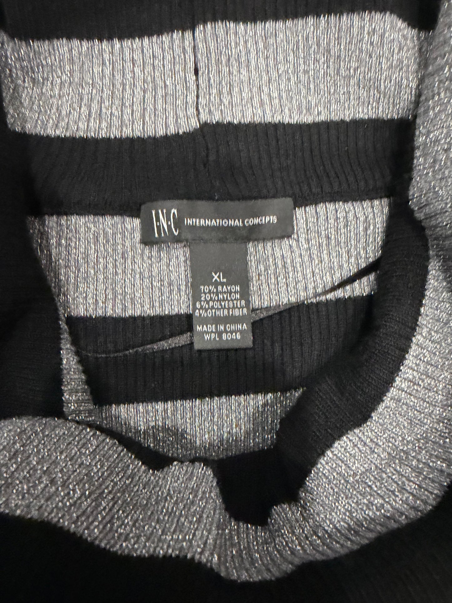 (XL) INC striped cowl neck sweater dress